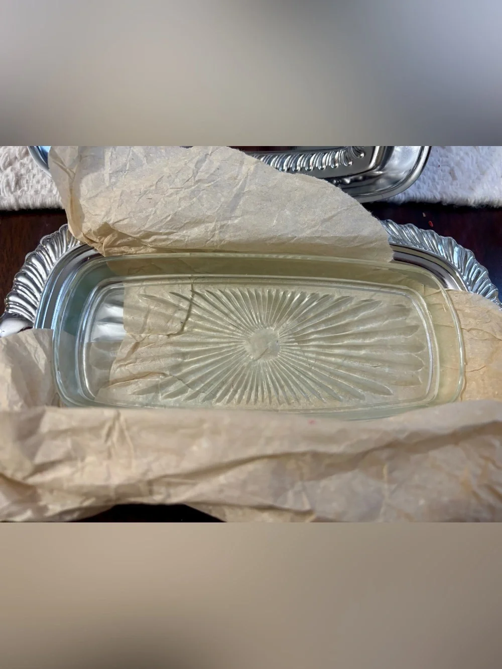 Vintage 1974 Irvinware Butter Dish with glass liner